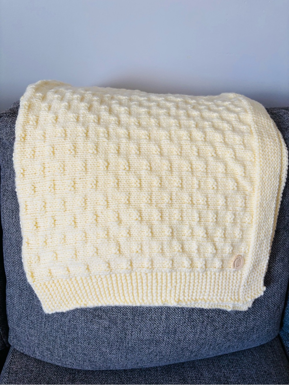 Soft Knit Baby Blanket - pale yellow